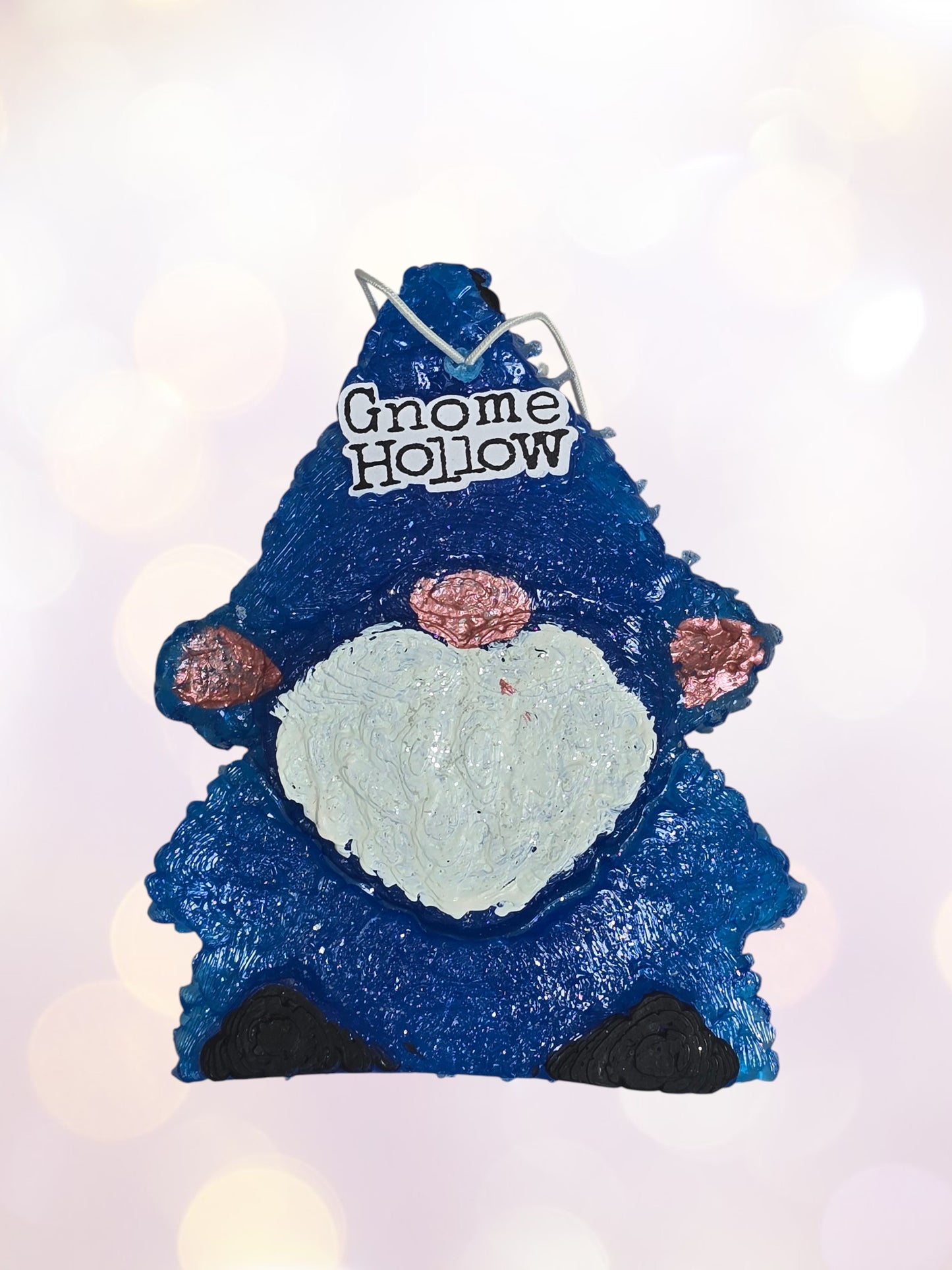 Blue Gnome air freshener with a white background