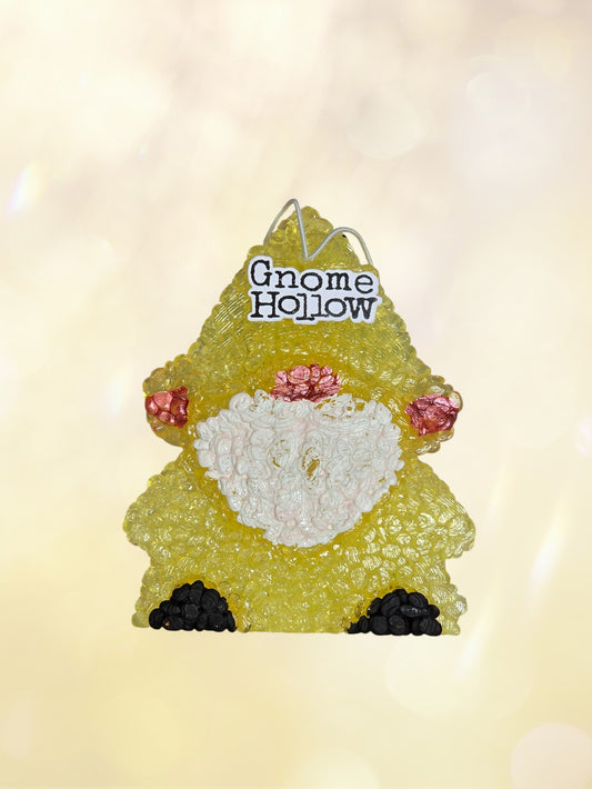 Yellow Gnome with a light background