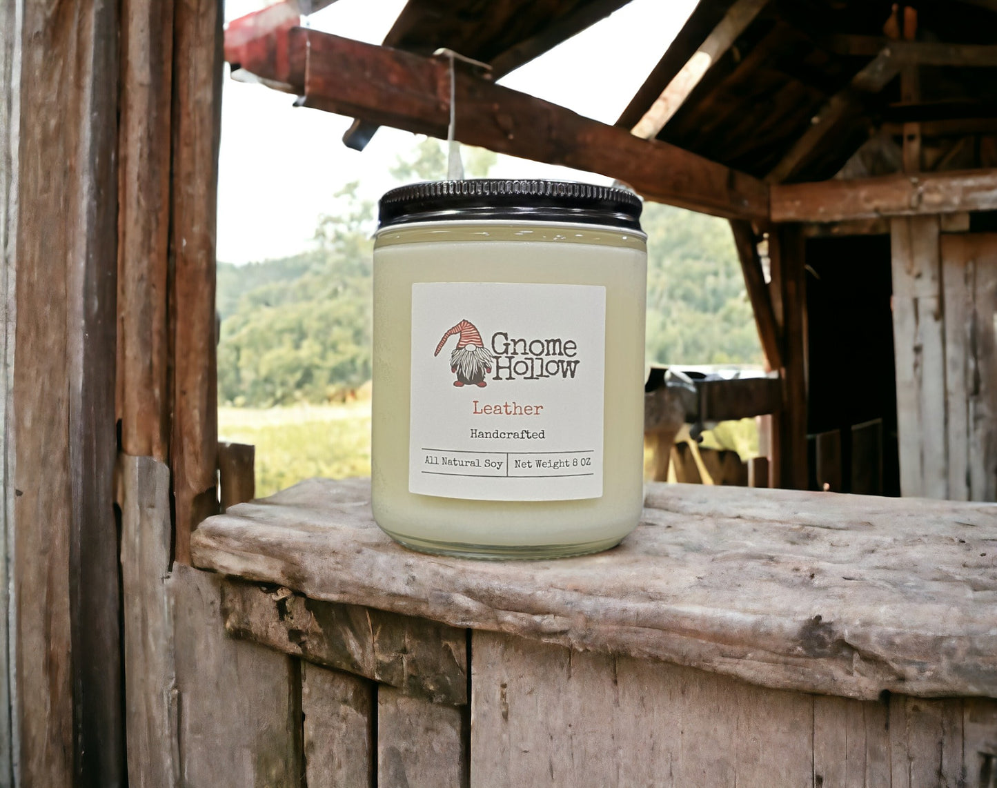 Leather candle sitting in a horse stall