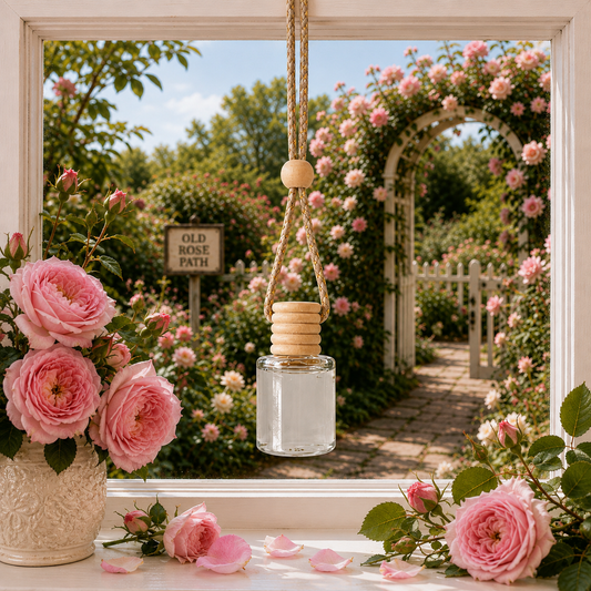 Old Rose Path Hanging Diffuser:  Elegant Floral