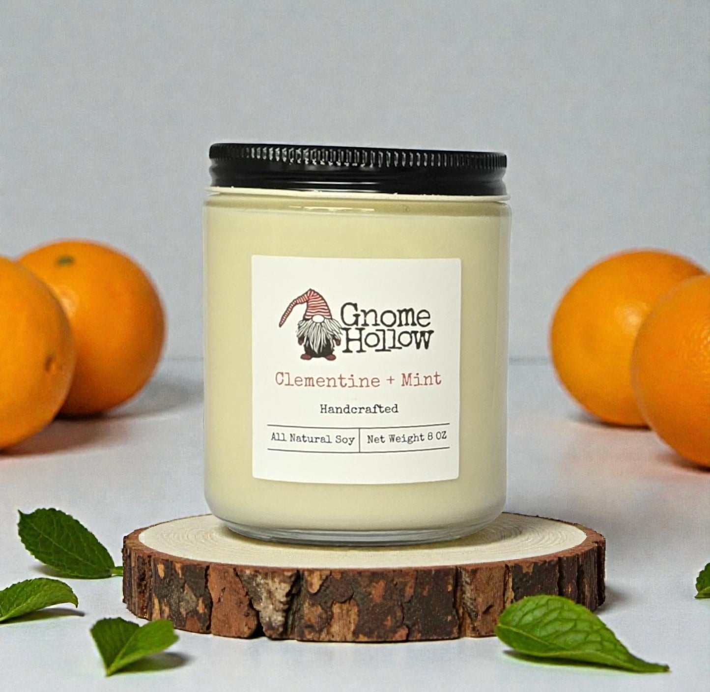 Candle with fruit and mint