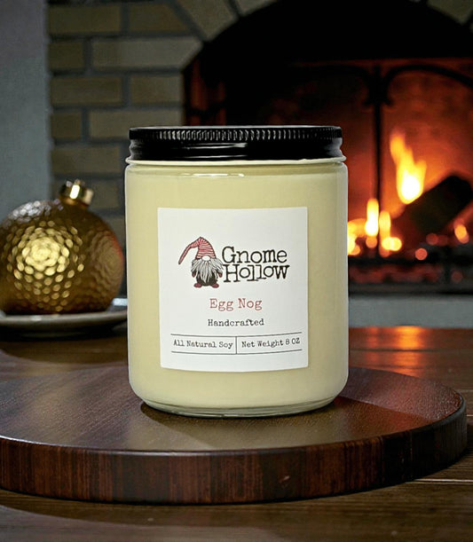 Candle in front of fireplace