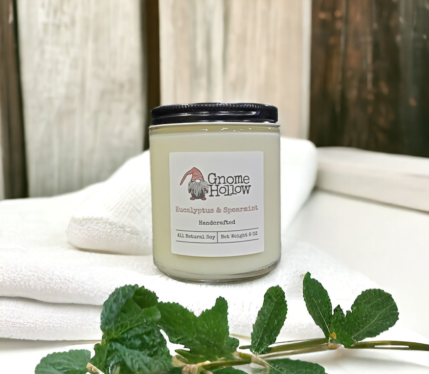 Eucalyptus + Spearmint Scented Soy Candle