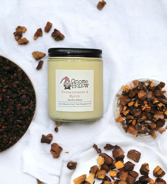 Frankincense + Myrrh Scented Soy Candle