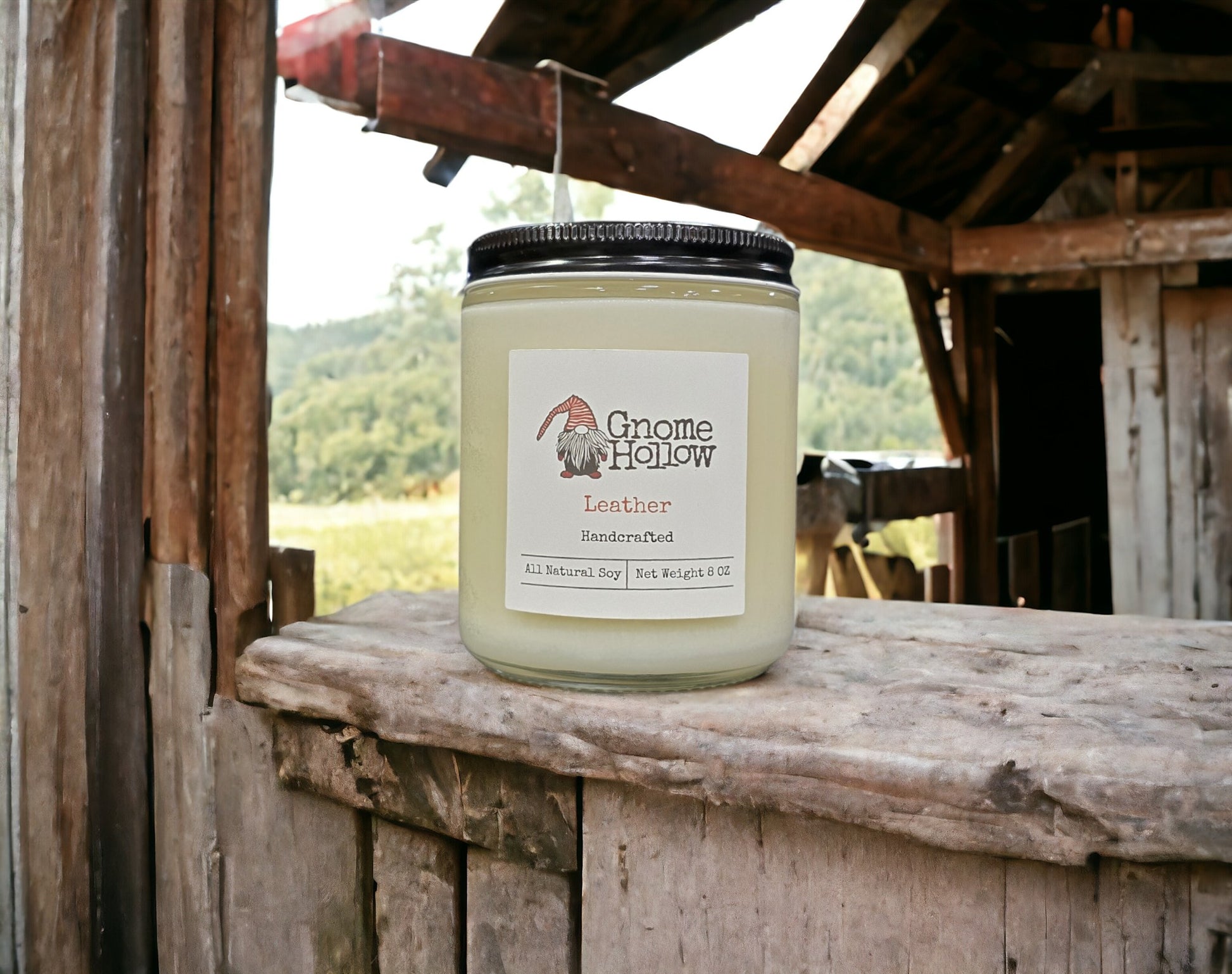 Leather candle sitting in a horse stall