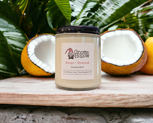 Mango + Coconut Scented Soy Candle