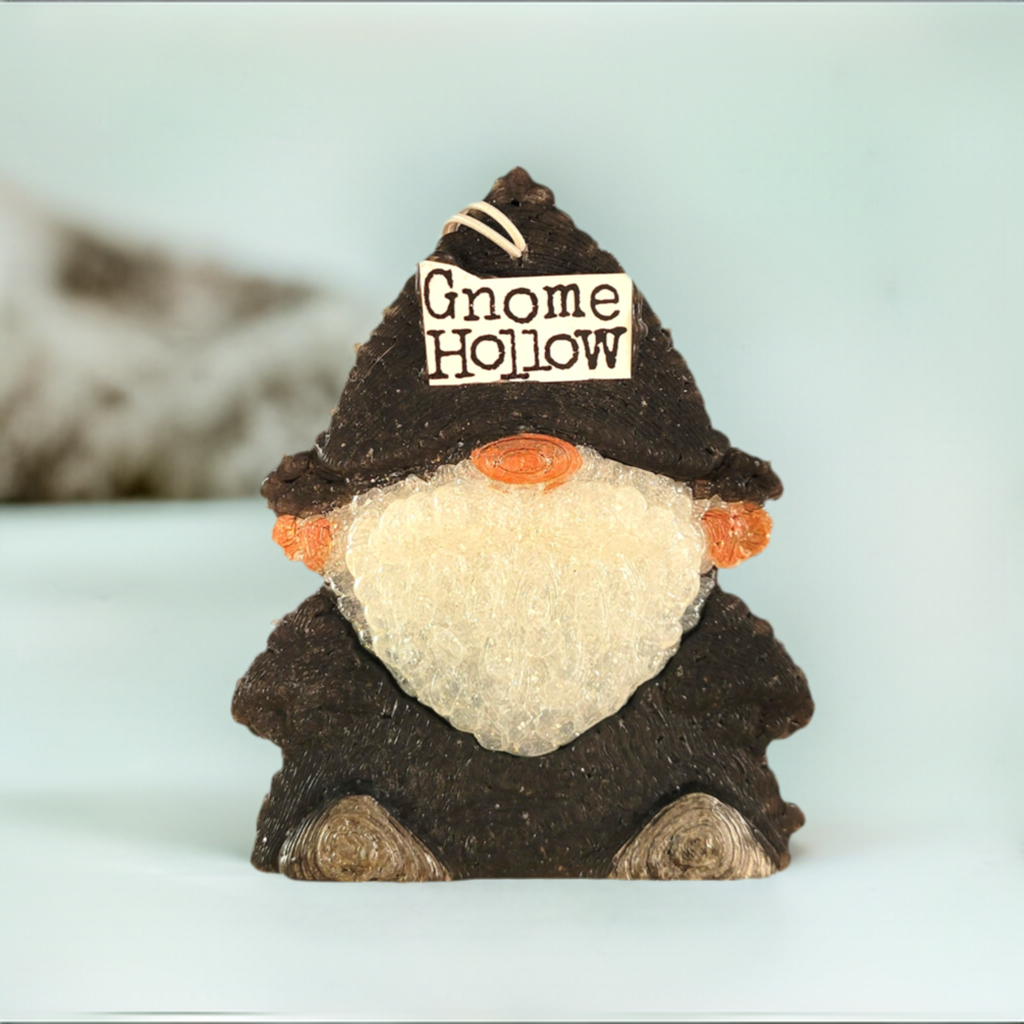 Black Gnome air freshener sitting on a white background