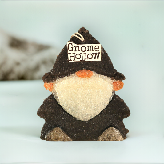 Black Gnome air freshener sitting on a white background