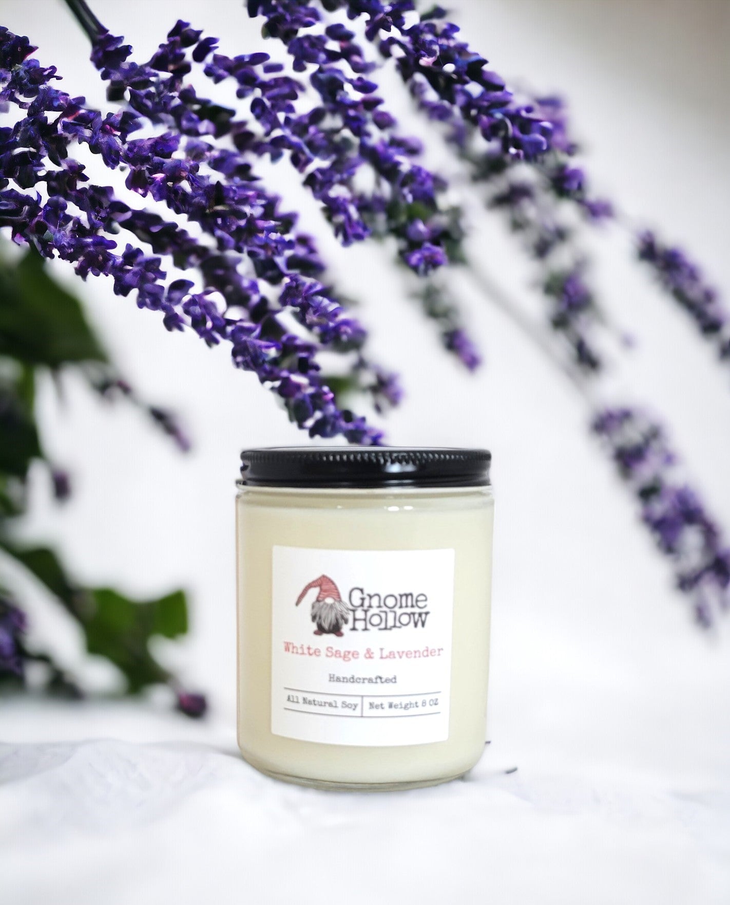 White Sage + Lavender Scented Soy Candle