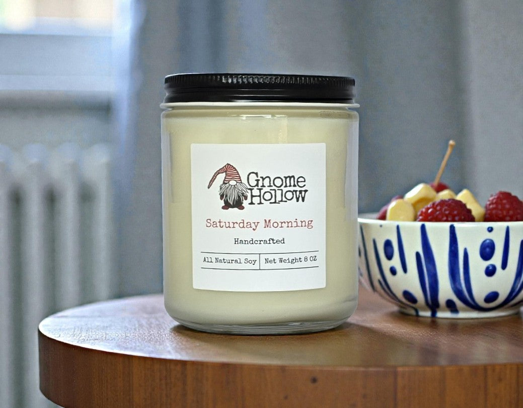 candle on the breakfast table