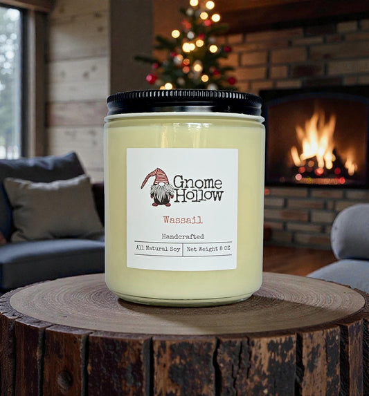 Candle by fireplace